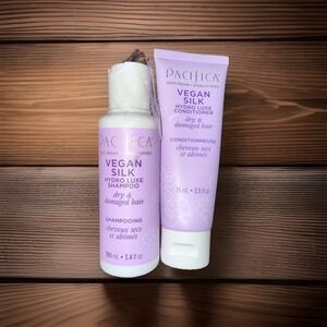 Pacifica Vegan Silk Hydro‎ Luxe Shampoo 3.4 oz & Conditioner 2.5 oz SET - NEW